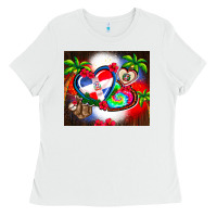 White dominican republic  leopard Ladies Tee - AdoDesignShop