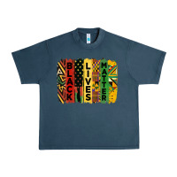 Midnight Navy junetheenth black livesmatter brush stroke Urban Heavy Tee - HRA Design Shop