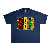 Navy junetheenth black livesmatter brush stroke Urban Heavy Tee - HRA Design Shop