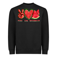 Black peace love watermelon Heavyweight Sweatshirt - texasbilliewilder