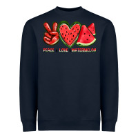 Navy peace love watermelon Heavyweight Sweatshirt - texasbilliewilder