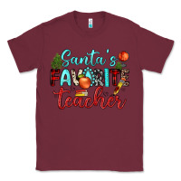 Burgundy santa s favorite teacher Classic Tee - JahusDesignShop