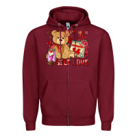 Burgundy give you self love Zipper Hoodie - AdoDesignShop