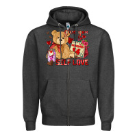 Charcoal Heather give you self love Zipper Hoodie - AdoDesignShop