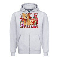 Heather Grey give you self love Zipper Hoodie - AdoDesignShop
