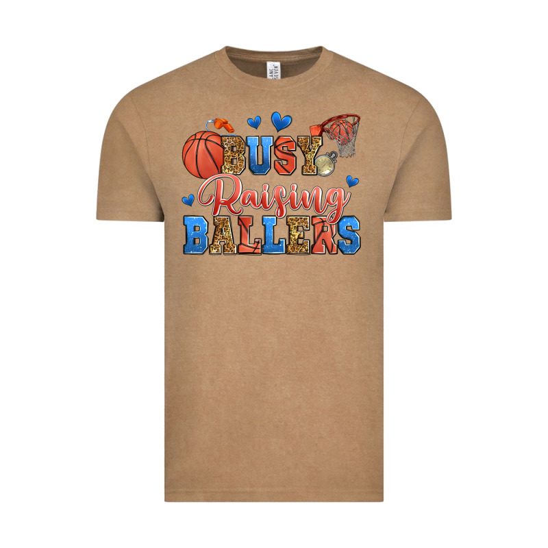 Busy Raising Ballers Basketball Vintage Tee by Zillion Design Studio | Teevron