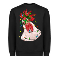 Black christmas rooster with lights Heavyweight Sweatshirt - RanaPortraitStore