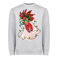 Heather Grey christmas rooster with lights Heavyweight Sweatshirt - RanaPortraitStore