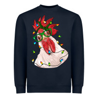 Navy christmas rooster with lights Heavyweight Sweatshirt - RanaPortraitStore