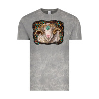 Cloud Rock merino ram with leopard background Vintage Tee - BarkalooDesign