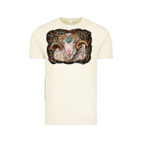 Vintage Arctic merino ram with leopard background Vintage Tee - BarkalooDesign