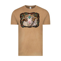 Vintage Camel merino ram with leopard background Vintage Tee - BarkalooDesign