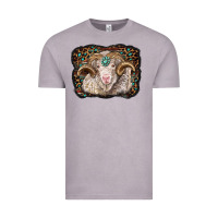 Vintage Zinc merino ram with leopard background Vintage Tee - BarkalooDesign