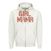 Oatmeal Heather girl mama. Zipper Hoodie - JahusDesignShop