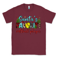 Burgundy santa s favorite softball player Classic Tee - JahusDesignShop