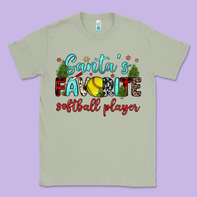 Santa S Favorite Softball Player Classic Tee Designed By Jahusdesignshop