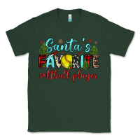 Sports Green santa s favorite softball player Classic Tee - JahusDesignShop