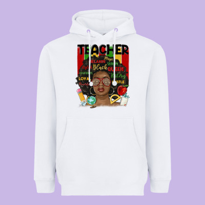 Black Woman Teacher Heavyweight Hoodie Designed By Maliassmallbusiness