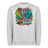 Heather Grey 90's country cassette tapes Heavyweight Sweatshirt - Zillion Design Studio