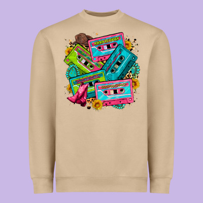 90's Country Cassette Tapes Heavyweight Sweatshirt Designed By Zillion Design Studio