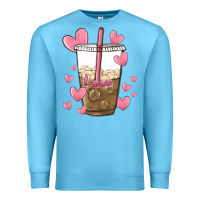 Ocean Blue valentine coffee lover Premium Sweatshirt - MaliasSmallBusiness