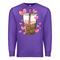 Purple valentine coffee lover Premium Sweatshirt - MaliasSmallBusiness