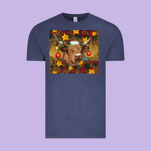 Christmas Highland Cow Tumbler Vintage Tee Designed By Ranaportraitstore