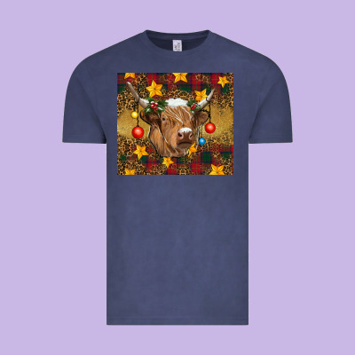 Christmas Highland Cow Tumbler Vintage Tee Designed By Ranaportraitstore