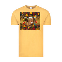 Vintage Mustard christmas highland cow tumbler Vintage Tee - RanaPortraitStore