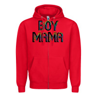 Red boy mama Zipper Hoodie - JahusDesignShop