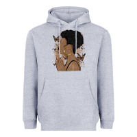 Heather Grey black woman praying Heavyweight Hoodie - MaliasSmallBusiness