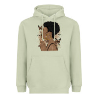 Matcha black woman praying Heavyweight Hoodie - MaliasSmallBusiness