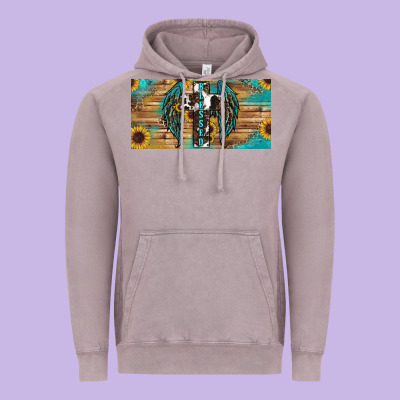 Vintage Hoodie Blessed cros sunflowers