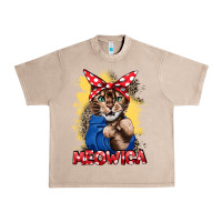 French Oak Meowica 4th of july Urban Heavy Tee - CowGirlArtShop