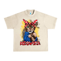 Sandshell Meowica 4th of july Urban Heavy Tee - CowGirlArtShop