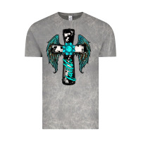 Cloud Rock cross faith gemstone wings Vintage Tee - RanaPortraitStore