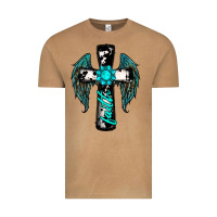Vintage Camel cross faith gemstone wings Vintage Tee - RanaPortraitStore