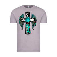 Vintage Zinc cross faith gemstone wings Vintage Tee - RanaPortraitStore