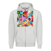 Dove Grey flowers ice cream fruit Zipper Hoodie - BundleAndBundleShop