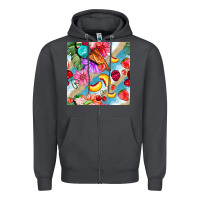 Smoke flowers ice cream fruit Zipper Hoodie - BundleAndBundleShop