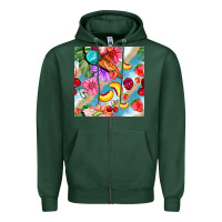 Sports Green flowers ice cream fruit Zipper Hoodie - BundleAndBundleShop