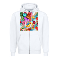 White flowers ice cream fruit Zipper Hoodie - BundleAndBundleShop