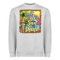 Heather Grey salt water and sunshine Heavyweight Sweatshirt - texasbilliewilder