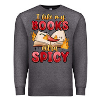 Charcoal Heather i like my books extra spicy Premium Sweatshirt - MaliasSmallBusiness