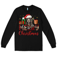 Black merry christmas pitbull Long Sleeve Tee - JahusDesignShop