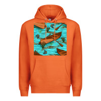 Carrot Lake Canoe And Fish With Reeds And Leopard Seamless Pattern Bbs Premium Hoodie - BundleAndBundleShop