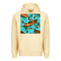 Pina Colada Lake Canoe And Fish With Reeds And Leopard Seamless Pattern Bbs Premium Hoodie - BundleAndBundleShop