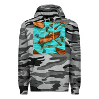 Slate Camo Lake Canoe And Fish With Reeds And Leopard Seamless Pattern Bbs Premium Hoodie - BundleAndBundleShop