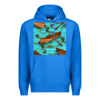 True Royal Lake Canoe And Fish With Reeds And Leopard Seamless Pattern Bbs Premium Hoodie - BundleAndBundleShop
