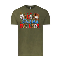 Vintage Olive busy raising ballers baseball Vintage Tee - Zillion Design Studio